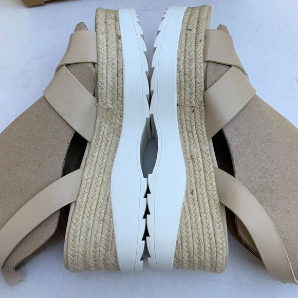 Marc Fisher Womens Zarita Leather Strappy Espadrilles Sz 11M in Cream - Picture 8 of 13